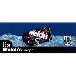 DS42WGS12 - Welch's Grape Soda Label (12oz Can with Calorie) - 1 3/4" x 3 19/32"