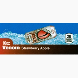 DS42VELCSA16 - Venom Energy Low Calorie Strawberry Apple Label (16oz Can with Calorie) - 1 3/4" x 3 19/32"