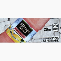 DS42MMPL20 - Minute Maid Pink Lemonade Label (20oz Bottle with Calorie) - 1 3/4" x 3 19/32"