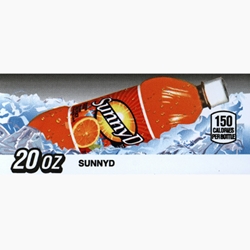 DS42SD20 - Sunny D Label (20oz Bottle with Calorie) - 1 3/4" x 3 19/32"