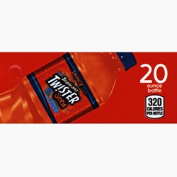 DS42TTO20 - Tropicana Twister Orange Label (20oz Bottle with Calorie) - 1 3/4" x 3 19/32" Price: $0.95