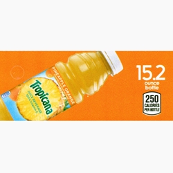 DS42TPO152 - Tropicana Pineapple Orange Label (15.2oz Bottle with Calorie) - 1 3/4" x 3 19/32"