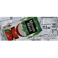 DS42MMAJ115 - Minute Maid Apple Juice Label (11.5oz Can with Calorie) - 1 3/4" x 3 19/32"