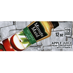 DS42MMAJ12 - Minute Maid Apple Juice (12oz Bottle with Calorie) - 1 3/4" x 3 19/32"