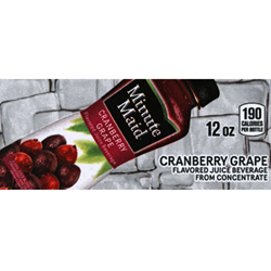 DS42MMCG12 - Minute Maid Cranberry Grape Label (12oz Bottle with Calorie) - 1 3/4" x 3 19/32"