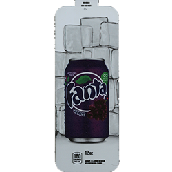 DS33FG12 - Royal Chameleon Fanta Grape Soda Label (12oz Can with Calorie) - 3 5/8" x 10"