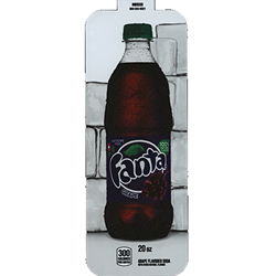 DS33FG20 - Royal Chameleon Fanta Grape Soda Label (20oz Bottle with Calorie) - 3 5/8" x 10"