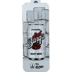 DS33BRBD12 -  Royal Chameleon Barq's Root Beer Diet Label (12oz Can with Calorie) - 3 5/8" x 10"