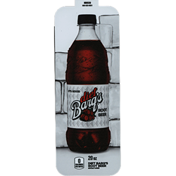 DS33BRBD20 - Royal Chameleon Barq's Root Beer Diet Label (20oz Bottle with Calorie) - 3 5/8" x 10"