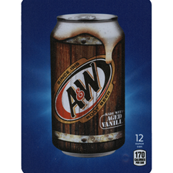DS22AWRB12 - D.N. HVV A&W Root Beer Label (12oz Can with Calorie) - 5 5/16" x 7 13/16"