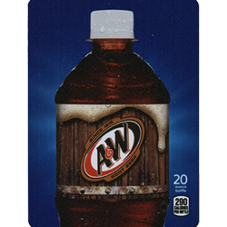 DS22AWRB20 - D.N. HVV A&W Root Beer Label (20oz Bottle with Calorie) - 5 5/16" x 7 13/16"