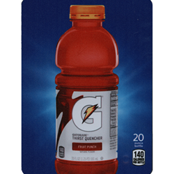 DS22GFP20 - D.N. HVV Gatorade Fruit Punch Label (20oz Bottle with Calorie) - 5 5/16" x 7 13/16"