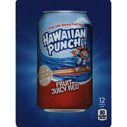 DS22HP12 - D.N. HVV Hawaiian Punch Label (12oz Can with Calorie) - 5 5/16" x 7 13/16"