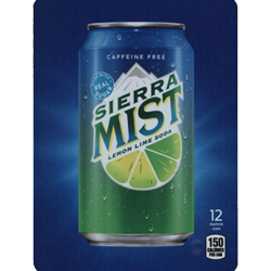 DS22SM12 - D.N. HVV Sierra Mist Label (12oz Can with Calorie) - 5 5/16" x 7 13/16"