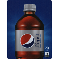 DS22DP20 - D.N. HVV Diet Pepsi Label (20oz Bottle with Calorie) - 5 5/16" x 7 13/16"