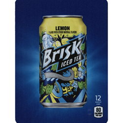 DS22BLIT12 - D.N. HVV Brisk Lemon Iced Tea Label (12oz Can with Calorie) - 5 5/16" x 7 13/16"