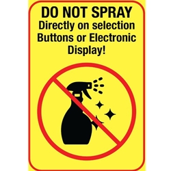 DS3220 - Do Not Spray Directly on Buttons or Digital Display Cling-4" x 2 3/4"