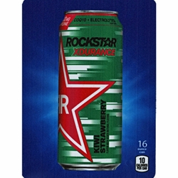 DS22RXKS16 - D.N. HVV Rockstar Xdurance Kiwi Strawberry Label (16oz Can with Calorie) - 5 5/16" x 7 13/16"