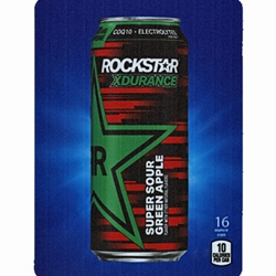 DS22RXSSGA16 - D.N. HVV Rockstar Xdurance Super Sour Green Apple Label (16oz Can with Calorie) - 5 5/16" x 7 13/16"