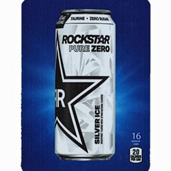 DS22RPZSI16 - D.N. HVV Rockstar Pure Zero Silver Ice Label (16oz Can with Calorie) - 5 5/16" x 7 13/16"