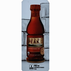DS33GPTU185 - Royal Chameleon Gold Peak Unsweet Tea Label (18.5oz Bottle with Calorie) - 3 5/8" x 10"