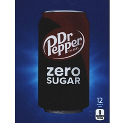 DS22DRPZ12 - D.N. HVV Dr. Pepper Zero Sugar Label (12oz Can with Calorie) - 5 5/16" x 7 13/16"