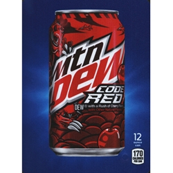 DS22MDCR12 - D.N. HVV Mt. Dew Code Red Label (12oz Can with Calorie) - 5 5/16" x 7 13/16"