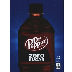 DS22DRPZ20 - D.N. HVV Dr. Pepper Zero Sugar Label (20oz Bottle with Calorie) - 5 5/16" x 7 13/16"