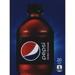 DS22PZ20 - D.N. HVV Pepsi Zero Label (20oz Bottle with Calorie) - 5 5/16" x 7 13/16"