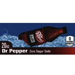 DS42DRPZ20 - Dr. Pepper Zero Label (20oz Bottle with Calorie) - 1 3/4" x 3 19/32"
