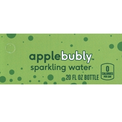 DS42BA20 - Bubly Sparkling Water Apple Label (20oz Bottle with Calorie) - 1 3/4" x 3 19/32"