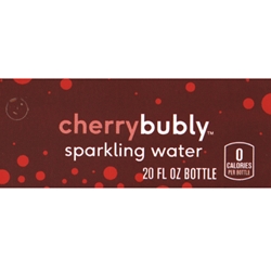 DS42BCH20 - Bubly Sparkling Water Cherry Label (20oz Bottle with Calorie) - 1 3/4" x 3 19/32"