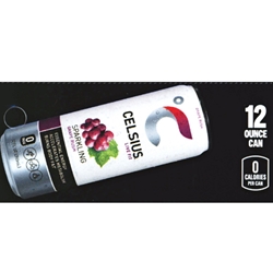 DS42CLFSGR12 - Celsius Live Fit Sparkling Grape Rush Label (12oz Can with Calorie) - 1 3/4" x 3 19/32"