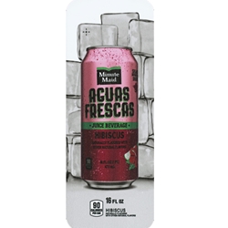 DS33MMAFH16 - Royal Chameleon Minute Maid Aguas Frescas Hibiscus Label (16oz Can with Calorie) - 3 5/8" x 10"
