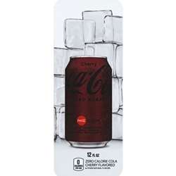 DS33CZSC12 - Royal Chameleon Coke Zero Sugar Cherry Label (12oz Can W/Calorie) - 3 5/8" X 10"