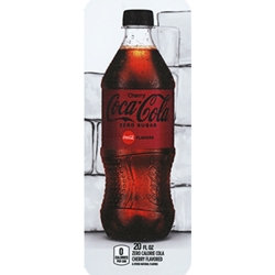 DS33CZSC20 - Royal Chameleon Coke Zero Sugar Cherry Label (20oz Bottle with Calorie) - 3 5/8" x 10"
