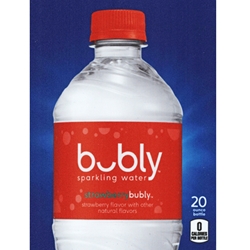 DS22BS20 - D.N. HVV Bubly Sparkling Strawberry Lime Label (20oz Bottle with Calorie) - 5 5/16" x 7 13/16"