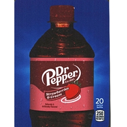 DS22DRPSC20 - D.N. HVV Dr. Pepper Strawberries & Cream Label (20oz Bottle with Calorie) - 5 5/16" x 7 13/16"