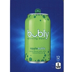 DS22BA12 - D.N. Bubly HVV Sparkling Water Apple Label (12oz Can with Calorie) - 5 5/16" x 7 13/16"