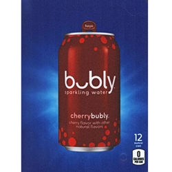 DS22BCH12 - D.N. HVV Bubly Sparkling Cherry Water Label (12oz Can with Calorie) - 5 5/16" x 7 13/16"