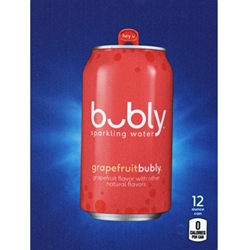 DS22BG12 - D.N. HVV Bubly Sparkling Grapefruit Water Label (12oz Can with Calorie) - 5 5/16" x 7 13/16"