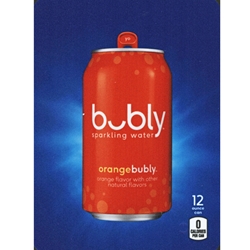 DS22BO12 - D.N. HVV Bubly Sparkling Orange Water Label (12oz Can with Calorie) - 5 5/16" x 7 13/16"