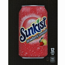DS22SSL12 - D.N. HVV Sunkist Strawberry Lemonade Label (12oz Can with Calorie) - 5 5/16" x 7 13/16"