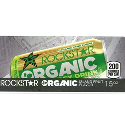 DS42ROI - Rockstar Organic Island Fruit Flavor Label (15oz Can with Calorie) - 1 3/4" x 3 19/32"