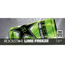 DS42RLF - Rockstar Lime Freeze Label (16oz Can with Calorie) - 1 3/4" x 3 19/32"
