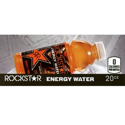 DS42REW - Rockstar Energy Water Orange Tangerine Label (20oz Bottle with Calorie) - 1 3/4" x 3 19/32"