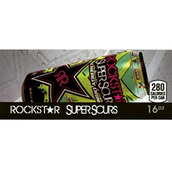 DS42RSS - Rockstar Super Sours Green Apple Label (16oz Can with Calorie) - 1 3/4" x 3 19/32"