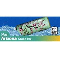 DS42AGT - Arizona Green Tea Label (23oz Can with Calorie) - 1 3/4" x 3 19/32"