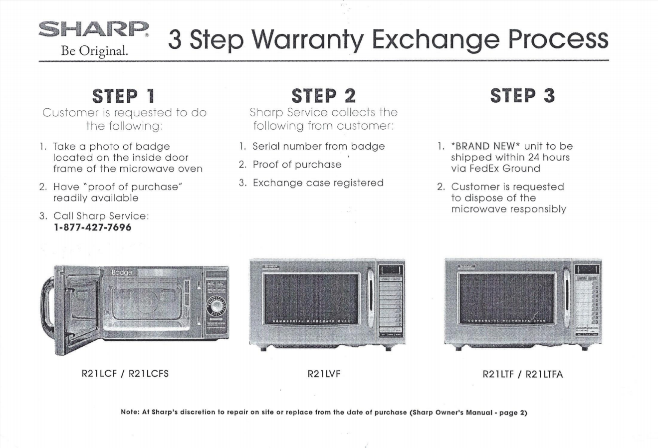 thumbnail image 2 of Sharp R21LCF Commercial Microwave – Countertop, 1000W, Stainless Steel, 1 Cu Ft 2 of 5