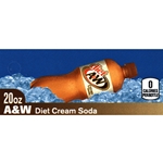 DS42AWCSD20 - A&W Diet Cream Soda Label (20oz Bottle with Calorie) - 1 3/4" x 3 19/32"